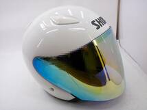 【送料無料】美品 SHOEI ショウエイ J-STREAM Jストリーム WHITE ホワイト Mサイズ ミラーシールド付き_画像7