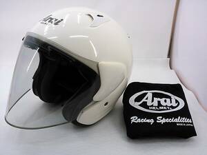 【送料無料】程度上 Arai アライ SZ-F SZF WHITE ホワイト Sサイズ ジェットヘルメット