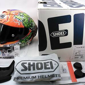 【送料無料】使用極わずか 美品 SHOEI X-Fourteen X-14 POWER RUSH パワーラッシュ Mサイズ スモークシールド付きの画像1