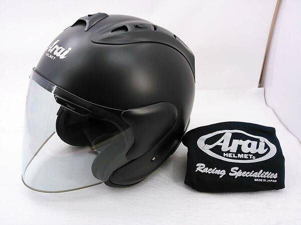 【送料無料】外観程度上 Arai アライ SZ-Ram4 FLAT BLACK フラットブラック Mサイズ ジェットヘルメット