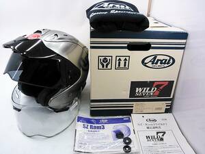 【送料無料】希少カラー Arai アライ SZ-Ram3 WILD SEVEN ワイルド7 Mサイズ スモークシールド＆元箱付き ジェットヘルメット