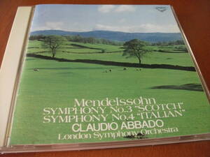 【CD】アバド / ロンドンso メンデルスゾーン / 交響曲 第3番「スコットランド」、第4番「イタリア」　 (Decca 1967)