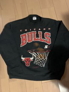 90s【STARTER】スターター chicago Bulls シカゴ ブルズ スウェットトレーナー ヴィンテージ USA製 L size 1991年 NBA スウェット 古着