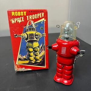 ROBOT SPACE TROOPER FRICTION ロボットスペース トルーパー ブリキ おもちゃ 赤 レッド レトロ ブリキ玩具 動作確認済み