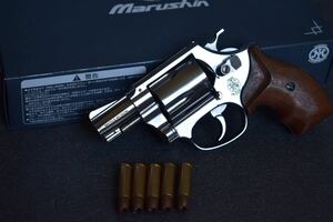 マルシン S&W M60 Xカートリッジ 純正 木製グリップ シルバー メッキ ガスガン 検 コクサイ mgc タナカ m36 m19 ローマン チーフスペシャル