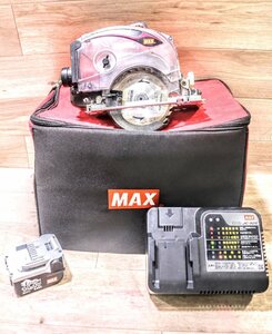 動作品☆ MAX マックス　充電式防じん丸のこ PJ-CS51DP 14.4V 収納ケース、充電器、バッテリー2点付属 4Y3619