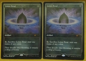 MTG PRM 英語 P エッチング Foil Lotus Petal/水蓮の花びら 2枚セット