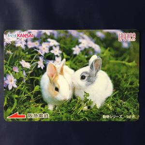 2008年4月25日発売柄ー動物シリーズ「うさぎ」ー阪急ラガールカード(使用済スルッとKANSAI)