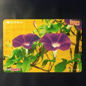 2001年8月1日発売柄ー花シリーズ「朝顔」ー阪急ラガールカード(使用済スルッとKANSAI)