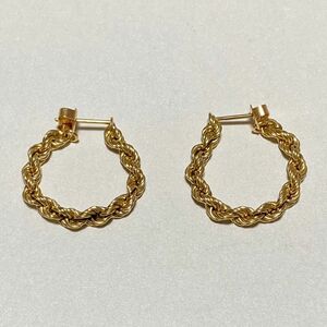 STAR JEWELRY K18 パイプロープ ピアス スタージュエリー 18金 ゴールド ツイスト