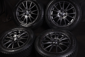 ★バリ山 225/55R17 国産GOODYEAR ICE NAVI 6 スタッドレス アルミ付 4本セット PCD100/5H スバルXVハイブリッドフォレスター等