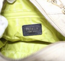 フルラ FURLA クロコ型押し レザー ショルダーバッグ ハンドバッグ　ミニボストン風　2way_画像8