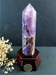【限定品】天然～愛の守護石～夢幻紫水晶アメジスト六角柱0804-YS177G2-38G06W