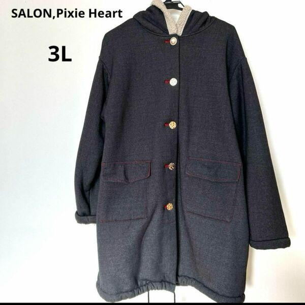 SALON,Pixie Heart コート　グレー　3L