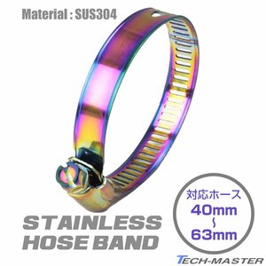 インシュレーターバンド ホースバンド ステンレス製 適合ホース径40～63mm 焼きチタンカラー SZ740