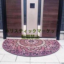 人気推薦☆玄関マット 屋外 泥落とし おしゃれ マット 半円 北欧 ウェルカムマット 玄関クリーンマット 水洗い 滑り止め テラコッタ_画像1