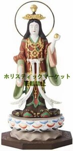 美品登場 吉祥天立像木彫りの仏像浄瑠璃寺型 17cm木製：ツゲ 柘植極彩色