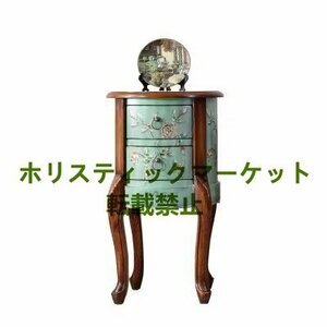 美品登場 ★円形 ベッドサイドテーブル 置台 サイドテーブル ナイトテーブル 高級感 アンティーク風 ソファーテーブル