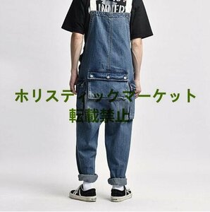 高品質 オーバーオール メンズ デニムパンツ つなぎ ペインターパンツ オールインワン ポケット付き ジーンズ M~XXL