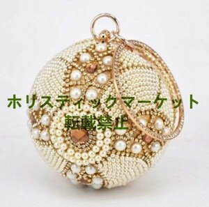 レディース 高級パーティーバッグ クラッチ イブニング ラインストーン 結婚式 キラキラ ビジュー ジュエリー 2way 新品 パール 球体