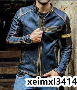 レザージャケット メンズ ライダースジャケット 革ジャンバイクジャケット ジャンパー ブルゾン 皮革ジャケット 黒 S~5XL 選択/1点