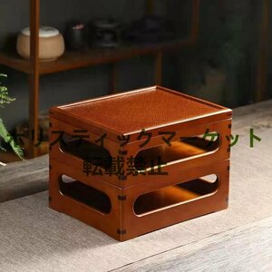 品質保証 竹制漆茶箱カンフー茶道の貯蔵籠の弁当箱の復古手作りの茶箱