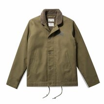 JUNGLE CROSS 11.5oz Deck Jacket ミリタリージャケットUSS ファー襟 メンズ N-1 デッキジャケット ボア 裏起毛 ウール混 S~XXL 紺_画像5