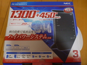NEC Aterm 無線LAN Wi-Fiルーター/ dual_band AC1800(11ac対応) 1300+450Mbps WG1800HP4・中古・送料無料