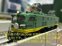 N-GAUGE KATO 3048/10-428/10-573 特急「つばめ」青大将 16両フル編成 展望デッキ燈点灯 オリジナルLED室内灯 座席着色済 常点灯化 整備済_画像2