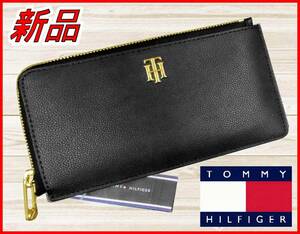 【国内正規品】60%OFF◆トミーヒルフィガーTOMMYHILFIGER◆長財布 スリムロングウォレット 薄型財布◆定価:11,000円◆ブラック黒