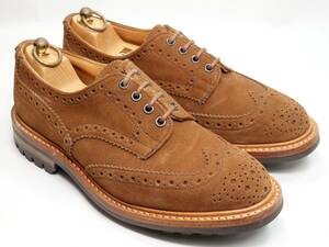 701 / 1107 finest quality Tricker's full blow g Brown suede 8-5 #M7292