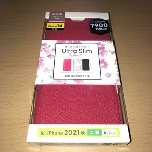 iPhone 14/13 Ultra Slim flowers PM-A21BPLFUJPND（ディープピンク）