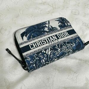 Christian Dior クリスチャンディオール ラウンドファスナー ミニ財布 コインケース トワルドゥジュイ ロゴ 男女兼用
