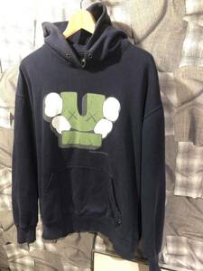 ヴィンテージ ★ UNDERCOVER アンダーカバー × KAWS カウズ パーカー サイズL ネイビー　FK