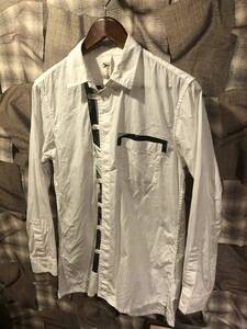 Ground Y グラウンドワイ Nicolai Bergmann Tab Tape Shirt ニコライ・バーグマン 長袖シャツ GW-B10-021 サイズ3 ホワイト　FK