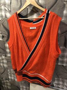 TENDER PERSON テンダーパーソン CROSS KNIT VEST ニットベスト RO-TO-1212 サイズ00 オレンジ　FK