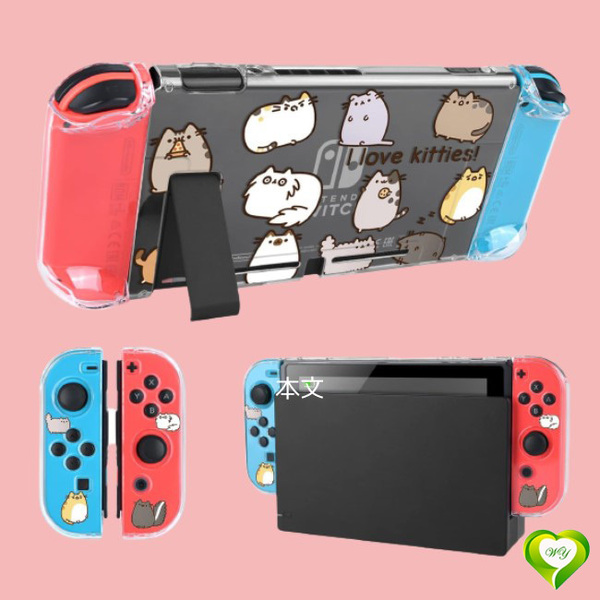 【可愛いねこ集まり】Switch 猫達２ ケース カバー クリアケース 透明スイッチカバー 分体式カバー 超軽量 耐衝撃 着脱簡単 全面保護