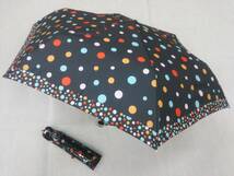 折りたたみ傘　軽量　レディース 雨傘　新品　ドット（プチトートバッグ袋入）　黒_画像1