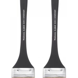 チップペイントブラシ 木製ハンドル付き ペイントツール 壁 ドア キャビネット 家具 柵用 50 mm幅 ホワイト 2個