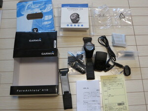 中古ＧＰＳガーミンフォアアスリート日本正規品　GARMIN FORERUNNER410　ベゼルタッチセンサー式ランニングウォッチ定価￥42800フルセット