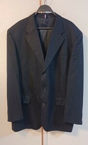 Yves Saint Laurent wool cashmere/イブサンローラン ダークグレーストライプ スリーピーススーツ