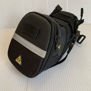 ■美品■TOPEAK トピーク サドルバッグ ソフトバッグ　ブラック　黒　サイクルグッズ ロードバイク　アクセサリー　自転車 W00295