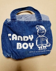 80' レトロ ファンシー巾着 デニム ランチバッグ CANDY BOY