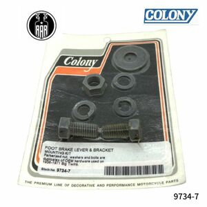 9734-7 Colony コロニー フット ブレーキ レバー ブラケット パーカーライズド ハーレーダビッドソン