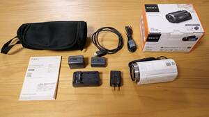ソニー SONY HDR-CX535 ビデオカメラ 保護レンズ、バッテリー２個、クッションケース付き