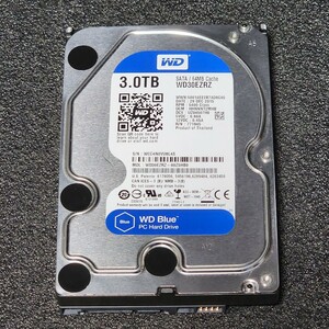 【送料無料】WesternDigtal WD Blue WD30EZRZ-00Z5HB0 3TB 3.5インチ内蔵HDD 2015年製 フォーマット済み 注意判定 PCパーツ 動作確認済