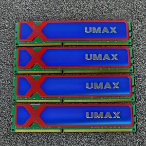 UMAX Cetus DDR3-1600MHz 16GB (4GB×4枚キット) QCD3-16GB-1600OC 動作確認済み デスクトップ用 PCメモリ 