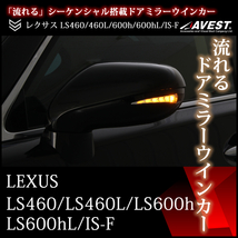 レクサス 前期 LS460 LS600h IS F LEDドアミラー シーケンシャル 流れるウィンカー カバー [未塗装素地] ブルーLED 未使用 AVEST アベスト_画像1