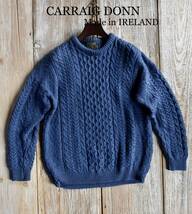 希少 アイルランド製 CARRAIG DONN キャレイグドン ヴィンテージ ユーロ L 肉厚 ケーブル編み アランニット フィッシャーマンセーター_画像1