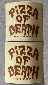 2枚 茶 ☆ PiZZA of DEATH ピザオブデス / ステッカー ハイスタンダード Hi-STANDARD ハイスタ 激安